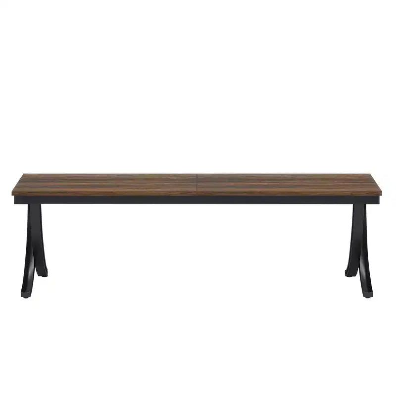 MAYEERTY 78 Table à manger industrielle rectangulaire, 6-8 places, pieds en métal robuste