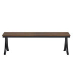 MAYEERTY 78 Table à manger industrielle rectangulaire, 6-8 places, pieds en métal robuste