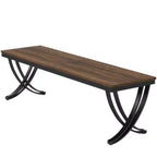 MAYEERTY 78 Table à manger industrielle rectangulaire, 6-8 places, pieds en métal robuste