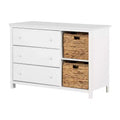 HomeStock 7.91 in.H Particle Board Horizontal Dressers with 3 - Drawers in White Finish