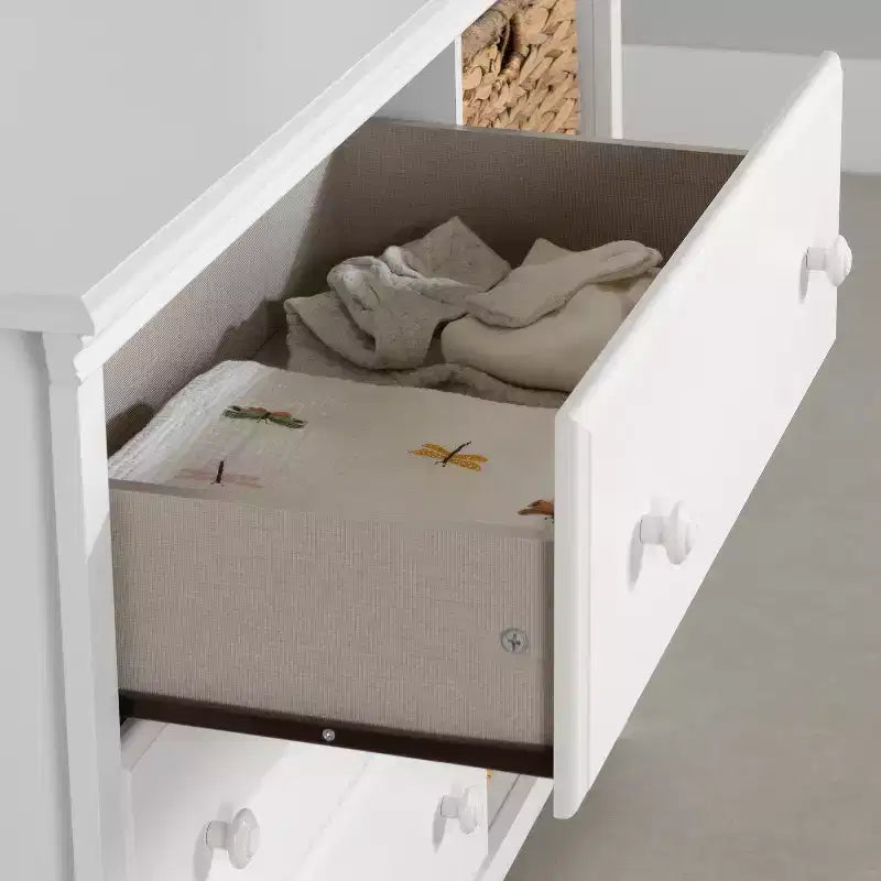 HomeStock Commode horizontale en panneaux de particules de 20,09 cm de hauteur avec 3 tiroirs et finition blanche