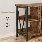 Acekool 62 Meuble de rangement 8 cubes, Étagère horizontale industrielle à 3 niveaux en métal et bois pour entrée, salon