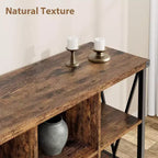 Acekool 62 Meuble de rangement 8 cubes, Étagère horizontale industrielle à 3 niveaux en métal et bois pour entrée, salon
