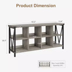 Acekool 62 Meuble de rangement 8 cubes, Étagère horizontale industrielle à 3 niveaux en métal et bois pour entrée, salon