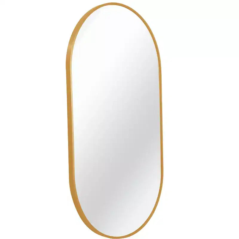Miroir ovale en métal doré 20 x 28 pouces