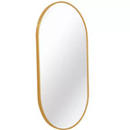 Miroir ovale en métal doré 20 x 28 pouces