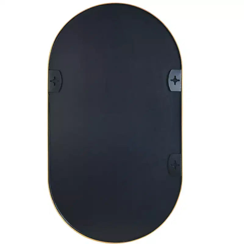 Miroir ovale en métal doré 20 x 28 pouces