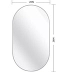 Miroir ovale en métal doré 20 x 28 pouces