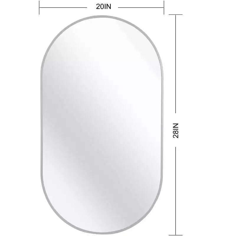 Miroir ovale en métal doré 20 x 28 pouces