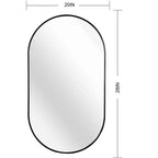 Miroir ovale en métal doré 20 x 28 pouces