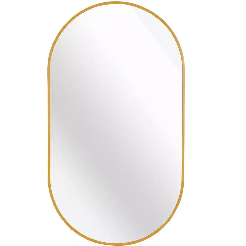 Miroir ovale en métal doré 20 x 28 pouces