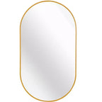 Miroir ovale en métal doré 20 x 28 pouces