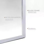 Miroir de salle de bain mural arqué encadré en métal noir 20x30 pouces.