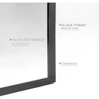 Miroir de salle de bain mural arqué encadré en métal noir 20x30 pouces.