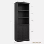 Étagère de ferme Acekool à 5 niveaux avec portes, armoire de rangement en bois pour salon, bureau, chambre à coucher