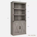 Étagère de ferme Acekool à 5 niveaux avec portes, armoire de rangement en bois pour salon, bureau, chambre à coucher