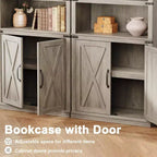 Étagère de ferme Acekool à 5 niveaux avec portes, armoire de rangement en bois pour salon, bureau, chambre à coucher