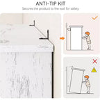 Étagère de ferme Acekool à 5 niveaux avec portes, armoire de rangement en bois pour salon, bureau, chambre à coucher