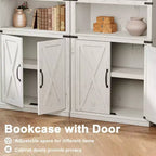 Étagère de ferme Acekool à 5 niveaux avec portes, armoire de rangement en bois pour salon, bureau, chambre à coucher