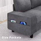 Causeuse d'intérieur de style moderne Uptiot avec poches latérales