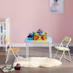 VECELO Table et Chaises Pliantes pour Enfants avec Coussin Rembourré Doux, Pliables et Portables, Colorées