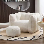 Fauteuil poire souple en mousse (copeaux) haute résilience pour salon et chambre à coucher