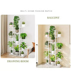 Zstar Support de Plante d'Intérieur et d'Extérieur, Étagère Métallique Étages pour Plantes, Jardinière de Patio Peu Encombrante pour la Décoration Intérieure, Organisation Générale