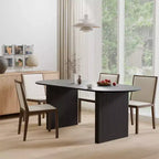 Table à manger 67" avec double piédestal rayé pour 6 personnes