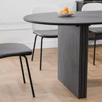 Table à manger 67" avec double piédestal rayé pour 6 personnes