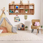 GustoWave Meuble de Rangement à 10 Casiers avec Crochets et Étagère pour Jouets d'Enfants