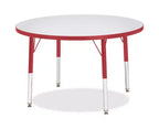 Table ronde Jonti-Craft Berries (36 x 36) à hauteur élémentaire et rebord coloré, rouge