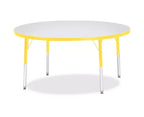 Jonti-Craft Berries Table Ronde Hauteur Élémentaire Bord Coloré 122 x 122 cm Jaune