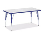 Jonti-Craft Berries Elementary Height Color Edge Rectangle Table (24 x 48) in Blue