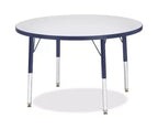 Table ronde Jonti-Craft Berries, hauteur enfant, bord coloré (36 x 36) en bleu
