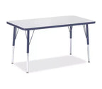 Jonti-Craft Berries Adult Height Color Edge Rectangle Table (24 x 36) in Blue