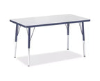 Table rectangulaire Jonti-Craft Berries (24 x 36) à hauteur adulte avec bord coloré, bleue