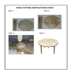 Table d'appoint Royal Hampton de 45 cm en bois de manguier sculpté à la main avec plateau floral et base trépied