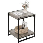 Table d'appoint pivotante Acekool 360° avec station de charge, 3 niveaux de rangement, roulettes verrouillables et sac latéral – Table de chevet/d'appoint mobile pour salon et chambre
