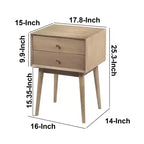 Table de chevet Royal Hampton avec 2 tiroirs et poignées en laiton, en manguier sablé