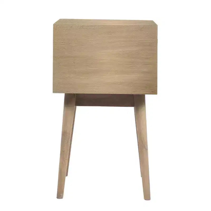 Table de chevet Royal Hampton avec 2 tiroirs et poignées en laiton, en manguier sablé