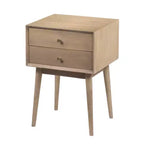 Table de chevet Royal Hampton avec 2 tiroirs et poignées en laiton, en manguier sablé