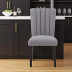 HomeRoots Chaise de bar hauteur comptoir, 26, grise et noire, en bois et tissu