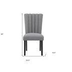 HomeRoots Chaise de bar hauteur comptoir, 26, grise et noire, en bois et tissu