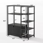 GustoWave Étagère de boulanger avec armoires de rangement, étagères de bar à café industrielles à 5 niveaux, support de micro-ondes de cuisine autoportant de style ferme