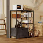 GustoWave Bakers Rack with Storage Cabinets,Industrial 5-Tier Coffee Bar Cabinet Shelves,Farmhouse Freestanding Kitchen Microwave Stand
