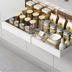 Organisateur coulissant fixe pour armoire, Tiroirs coulissants pour armoires, Rangement coulissant sous évier pour la cuisine
