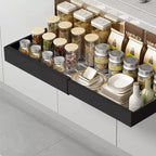 Organisateur coulissant fixe pour armoire, Tiroirs coulissants pour armoires, Rangement coulissant sous évier pour la cuisine