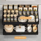 Organisateur coulissant fixe pour armoire, Tiroirs coulissants pour armoires, Rangement coulissant sous évier pour la cuisine