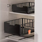 Organisateur de placard coulissant, étagères de rangement extensibles, tiroirs coulissants en métal, tiroirs de rangement de garde-manger, organisateur de meuble de salle de bain