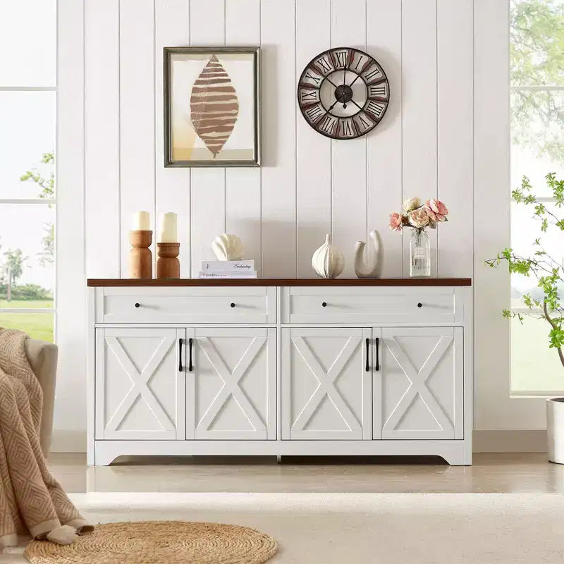 Okak 61 Multifunctional TV Stand for Living Room, Dresser for Bedroom, Capacity Ctorage Cabinet for Kitchen Entryway